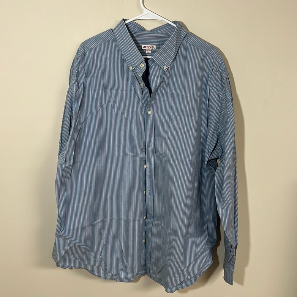 Merona Casual Button Down Blue XXL